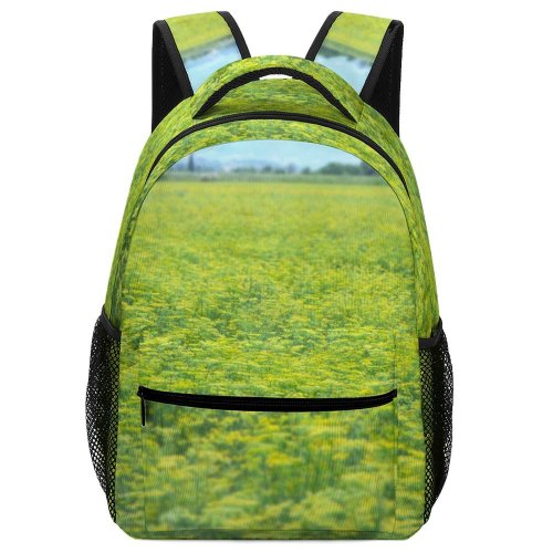 yanfind Children's Backpack Field Grassland Outdoors Countryside Farm Meadow Rural Agriculture Mustard Building Landscape Land Preschool Nursery Travel Bag