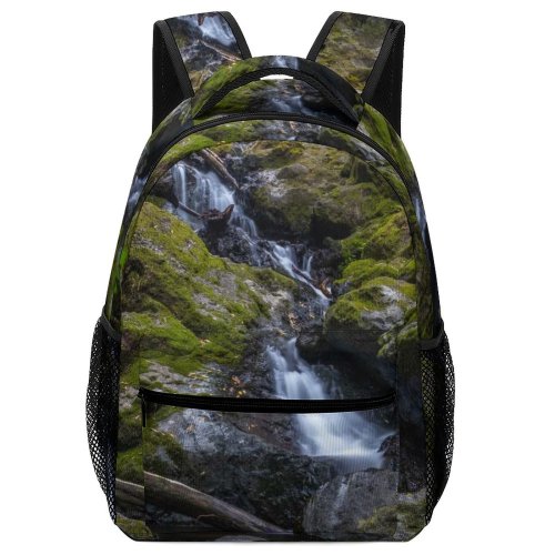 yanfind Children's Backpack Flowing Wild Landscape Waterfalls Mossy Travel Cataract Rainforest Rapids Falls River Preschool Nursery Travel Bag