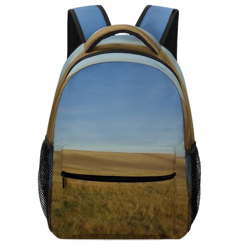 yanfind Children's Backpack Field Sky Meadow Autumn Autumny Clear Quiet Landscape Land Country Countryside Preschool Nursery Travel Bag