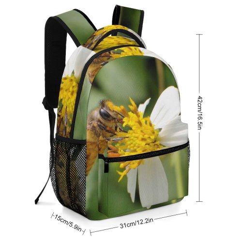 yanfind Children's Backpack Flora City Bumblebee Raya  Andrena Domain Plant Pollen Haroki Public Preschool Nursery Travel Bag