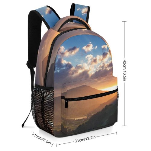 yanfind Children's Backpack Backlit Fog Beautiful Sunbeams Scenery Clouds Sunlight Sunset Landscape Daylight Mountains Evening Preschool Nursery Travel Bag
