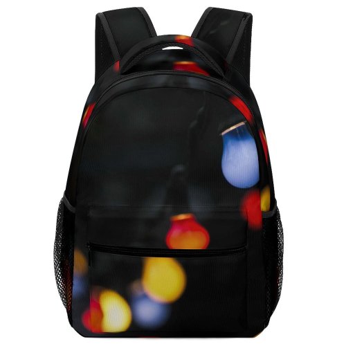 yanfind Children's Backpack Blurred Dark Design Light Illuminated Lights Bulbs Preschool Nursery Travel Bag
