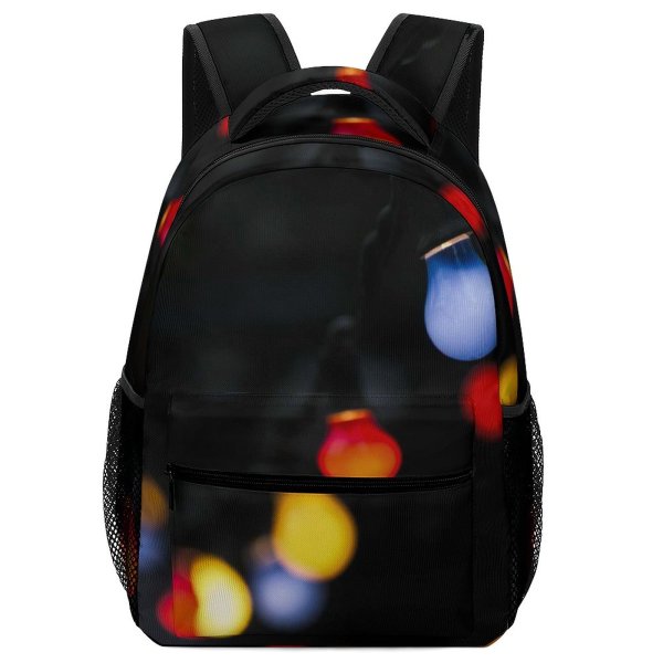 yanfind Children's Backpack Blurred Dark Design Light Illuminated Lights Bulbs Preschool Nursery Travel Bag