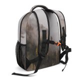 yanfind Children's Backpack Fog Outdoors Tree Mist Plant Abies Fir Autumn Foggy Grey Misty Preschool Nursery Travel Bag