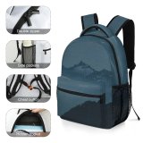 yanfind Children's Backpack Grey  Range Outdoors Peak Fog Countryside Scenery Stock Preschool Nursery Travel Bag