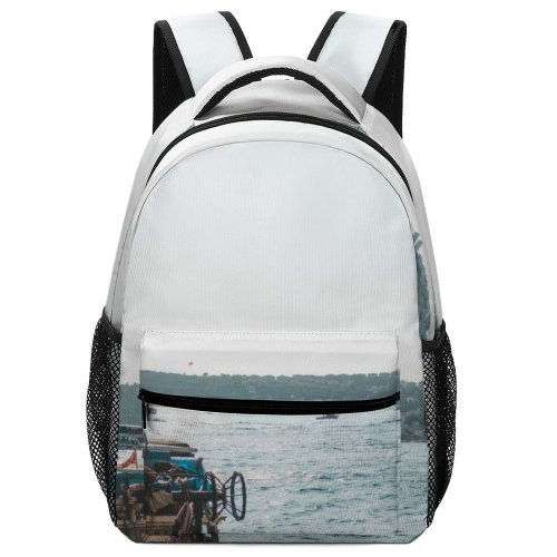 yanfind Children's Backpack Bay Coast Port Daylight Travel Ferry Sail Watercrafts Boat Transportation Fishing Harbor Preschool Nursery Travel Bag