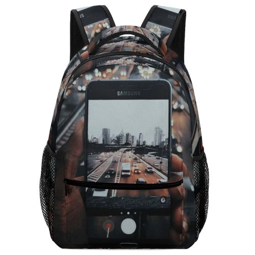 yanfind Children's Backpack  Photo Street City Screen Downtown Traffic Travel Paulo Samsung Display Sao Preschool Nursery Travel Bag