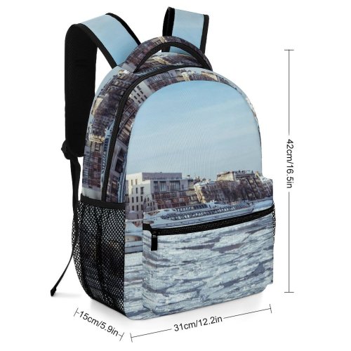 yanfind Children's Backpack Frozen Winter Tourism City Cityscape Landscape Famous Daylight Travel Buildings Snow Icebergs Preschool Nursery Travel Bag