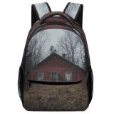 yanfind Children's Backpack Building Housing Outdoors Countryside Cabin Rural Hut Twain National Forest Birch Tree Preschool Nursery Travel Bag