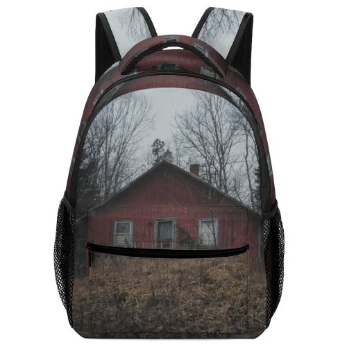yanfind Children's Backpack Building Housing Outdoors Countryside Cabin Rural Hut Twain National Forest Birch Tree Preschool Nursery Travel Bag