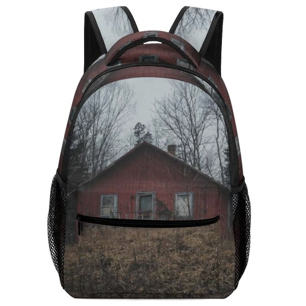yanfind Children's Backpack Building Housing Outdoors Countryside Cabin Rural Hut Twain National Forest Birch Tree Preschool Nursery Travel Bag