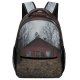 yanfind Children's Backpack Building Housing Outdoors Countryside Cabin Rural Hut Twain National Forest Birch Tree Preschool Nursery Travel Bag