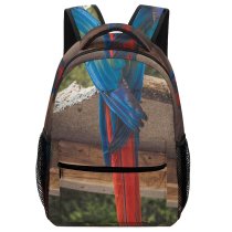 yanfind Children's Backpack  Focus   Parrot Avian Wooden Plumage Outdoors Beak Board Macaw Preschool Nursery Travel Bag