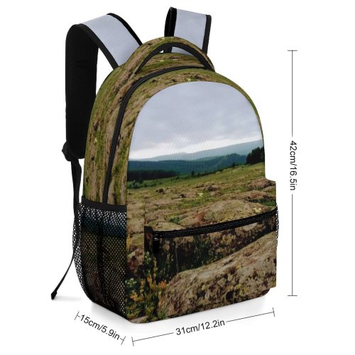 yanfind Children's Backpack Ground Land Outdoors Plant Wilderness Plateau Field Landscape  Vegetation Grassland Rock Preschool Nursery Travel Bag