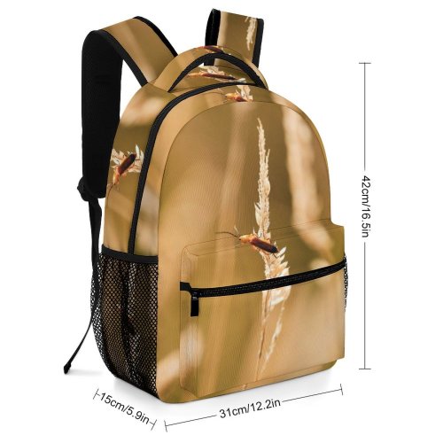 yanfind Children's Backpack Grass Plant Lawn Grain Produce Vegetable Reed Vegetation Insect Invertebrate Wheat Preschool Nursery Travel Bag