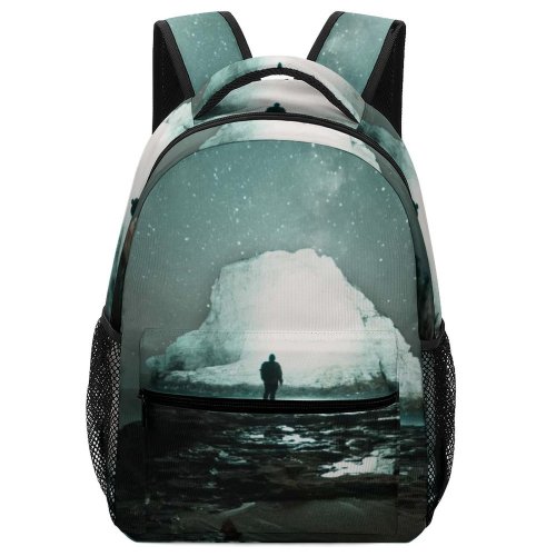 yanfind Children's Backpack Beautiful Dark Fin Landscape Evening Travel Scene Beach Cove Shark Outdoors Scenic Preschool Nursery Travel Bag