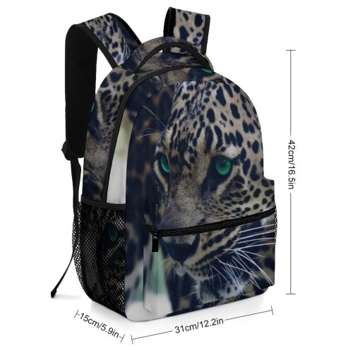 yanfind Children's Backpack Leopard Big Eyes Dangerous Wild Outdoors Portrait Whiskers Hunter Wildlife Danger Preschool Nursery Travel Bag