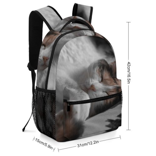 yanfind Children's Backpack Lazy Young Kitty Pet Bed Kitten Tabby Whiskers Cute Sleepy Little Adorable Preschool Nursery Travel Bag