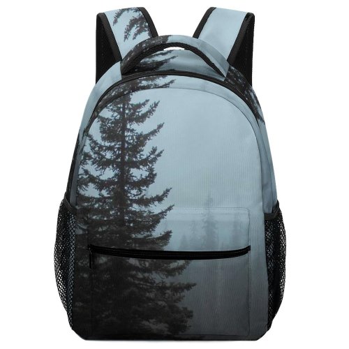 yanfind Children's Backpack Fog Outdoors Mist Abies Fir Plant Tree Christmas Ornament Moody Forest Conifer Preschool Nursery Travel Bag