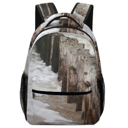 yanfind Children's Backpack Coast Sea Beach Reef Zeeland Shore Wave Ocean Coastal Oceanic Landforms Wind Preschool Nursery Travel Bag