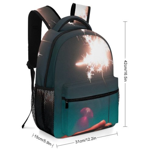 yanfind Children's Backpack Festival Victoria Dark Depth Fireworks Explode Evening Field Sparkler Event Light Preschool Nursery Travel Bag