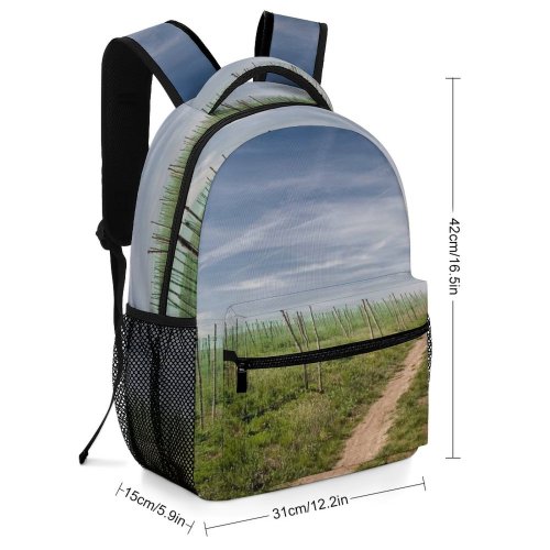 yanfind Children's Backpack Fields Groud Road Trip Sky Natural Landscape Field Tree Horizon Grassland Preschool Nursery Travel Bag