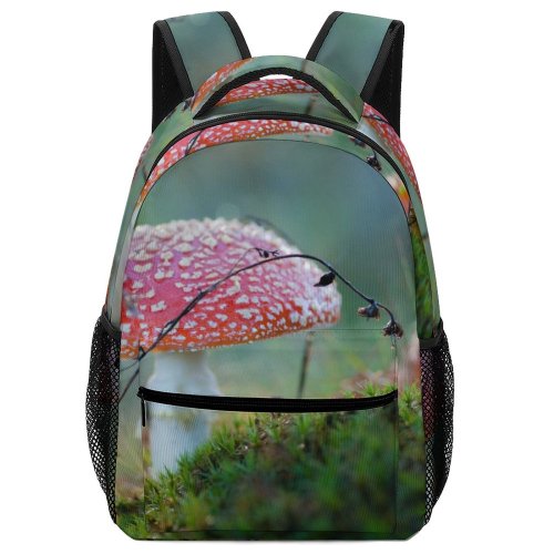 yanfind Children's Backpack Fungus  Eelde Netherlands Toadstool Mushroom Fungi Leaves Plant Flora  Autumn Preschool Nursery Travel Bag