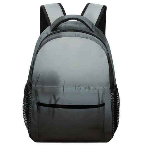 yanfind Children's Backpack Grey Outdoors Fog Mist Birds  Jungle Wild Forest  Scenery Reflection Preschool Nursery Travel Bag
