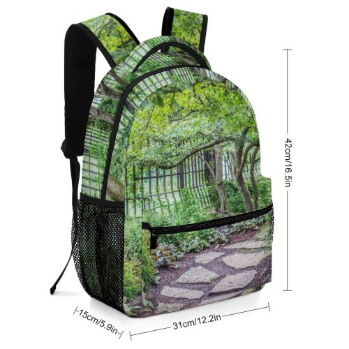 yanfind Children's Backpack Flagstone Garden Outdoors Arbour Stone Path Tree Spring  Patio Preschool Nursery Travel Bag