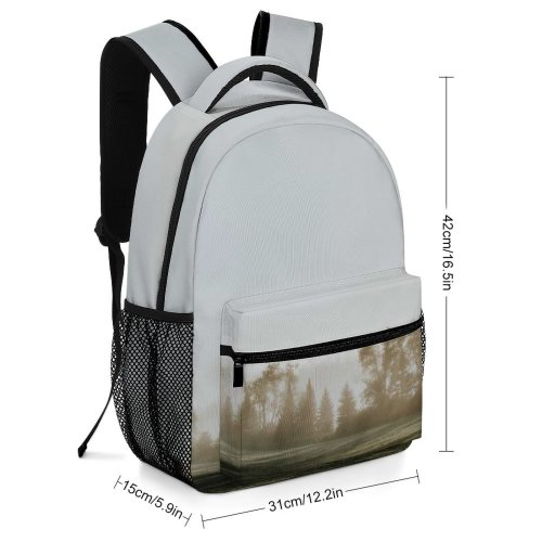 yanfind Children's Backpack Fog Outdoors Stowe Mist Vt Usa Grey Sunrise Dusk Tree Isolated Vermont Preschool Nursery Travel Bag