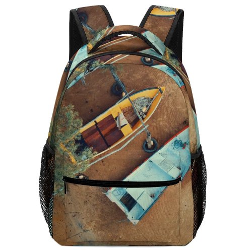 yanfind Children's Backpack Grass Boats Tree Drone High Sand Top Wooden Bird's Watercrafts Aerial Preschool Nursery Travel Bag