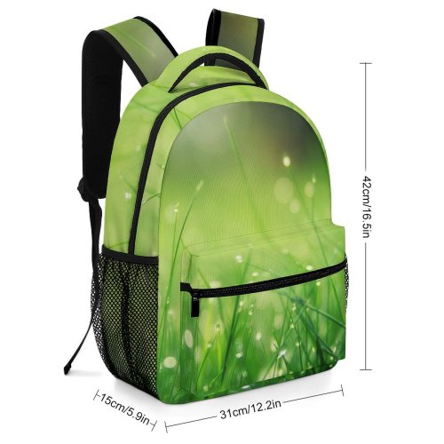 yanfind Children's Backpack Freshness Dew Grass Hayfield Field Drop Growth Garden Flora Dawn Preschool Nursery Travel Bag