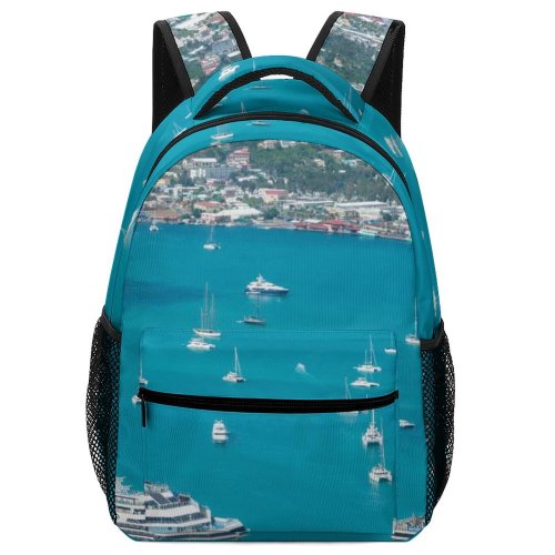 yanfind Children's Backpack Bay Port Daylight Travel Marina Cruise Watercrafts Transportation Outdoors Seashore High Harbor Preschool Nursery Travel Bag