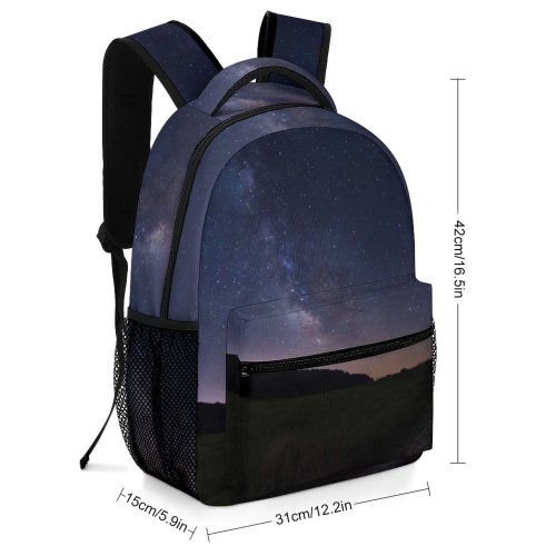 yanfind Children's Backpack Exploration Scenery Grass Landscape Evening Field Milky Space Galaxy Peaceful Tranquil Outdoors Preschool Nursery Travel Bag