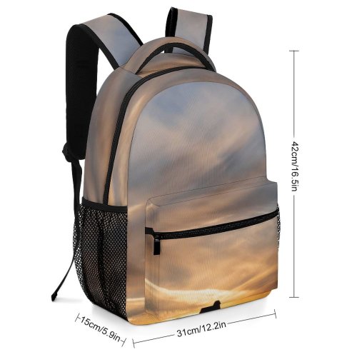 yanfind Children's Backpack Backlit Skyscape Golden Dark Clouds Sunset Landscape Evening Travel Light Solitude Preschool Nursery Travel Bag