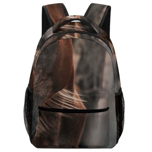 yanfind Children's Backpack  Focus Field Mane Stallion Horse Equine Depth Mare Preschool Nursery Travel Bag
