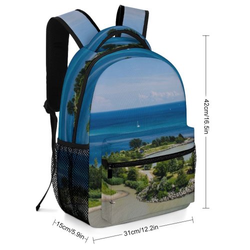 yanfind Children's Backpack Beautiful Sand Coast Scenery Coastline Sunlight Grass Landscape Daylight Daytime  Island Preschool Nursery Travel Bag