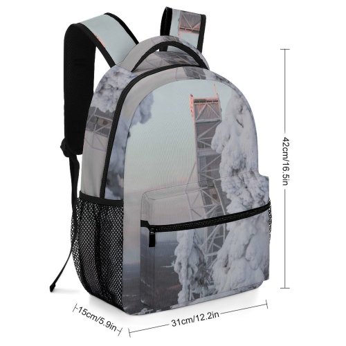 yanfind Children's Backpack Grey Outdoors  Snow Winter Snowman  Ruka Финляндия Plant Tree Land Preschool Nursery Travel Bag