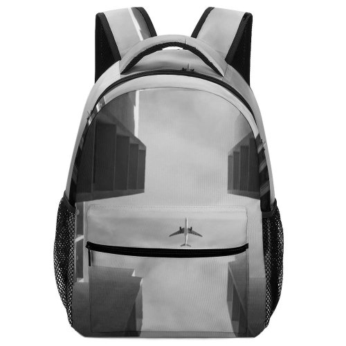 yanfind Children's Backpack Aeroplane City Design Airplane Window Plane Empty Travel Room Light Storey Symmetry Preschool Nursery Travel Bag