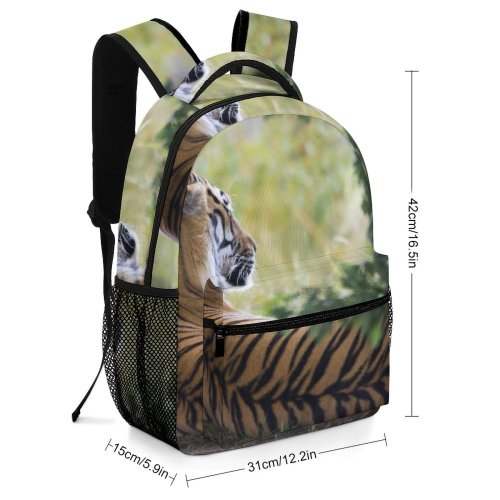 yanfind Children's Backpack  Whiskers Wild Cat Grass   Wildlife Stripes Fur Big Panthera Preschool Nursery Travel Bag