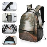 yanfind Children's Backpack Fog Path Road Vendryně Czechia Outdoors Fall Ground Mist Asphalt Tarmac Tree Preschool Nursery Travel Bag