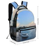yanfind Children's Backpack Boat River Watercraft Buildings Preschool Nursery Travel Bag