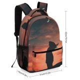 yanfind Children's Backpack Backlit  Afterglow Scenery Clouds Sunset Peaceful Sunrise Tranquil Silhouetted Outdoors Scenic Preschool Nursery Travel Bag