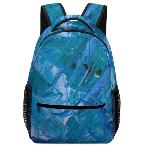 yanfind Children's Backpack Expressionism Artistic Insubstantial Creativity Colorful Watercolor Acrylic Stain Motley Abstract Artwork Preschool Nursery Travel Bag