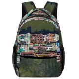 yanfind Children's Backpack Bay Harbour Ship Boat Transportation Sea Watercraft System Seashore Harbor Port Aerial Preschool Nursery Travel Bag