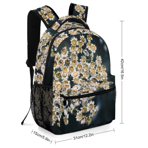 yanfind Children's Backpack Flower Plant  Flora Asteraceae Aster Bouquet Wild Flowers Depth Field Dark Preschool Nursery Travel Bag