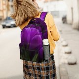 yanfind Children's Backpack Flower Crocus Plant Flora  Purple Petal Dark Crocuses Leaf Concept Garden Preschool Nursery Travel Bag