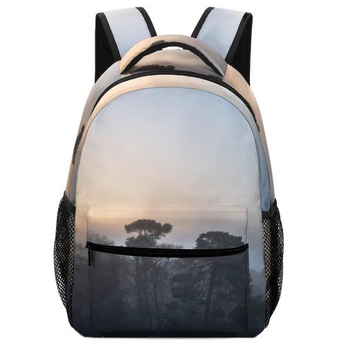 yanfind Children's Backpack Fog Outdoors Mist Sunrise Misty Moody Tree Birds Sky Grey Stock Preschool Nursery Travel Bag