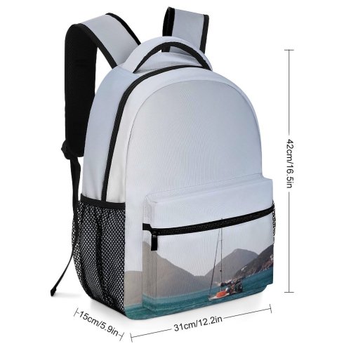 yanfind Children's Backpack Bay Coast Scenery Clouds Landscape Daylight Mountains  Light Boat Outdoor Morning Preschool Nursery Travel Bag