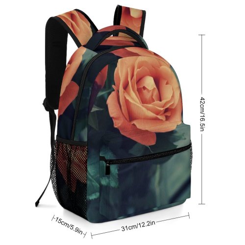 yanfind Children's Backpack Flora Petals Roses Vase Pretty Bloom Flowers Leaves Preschool Nursery Travel Bag